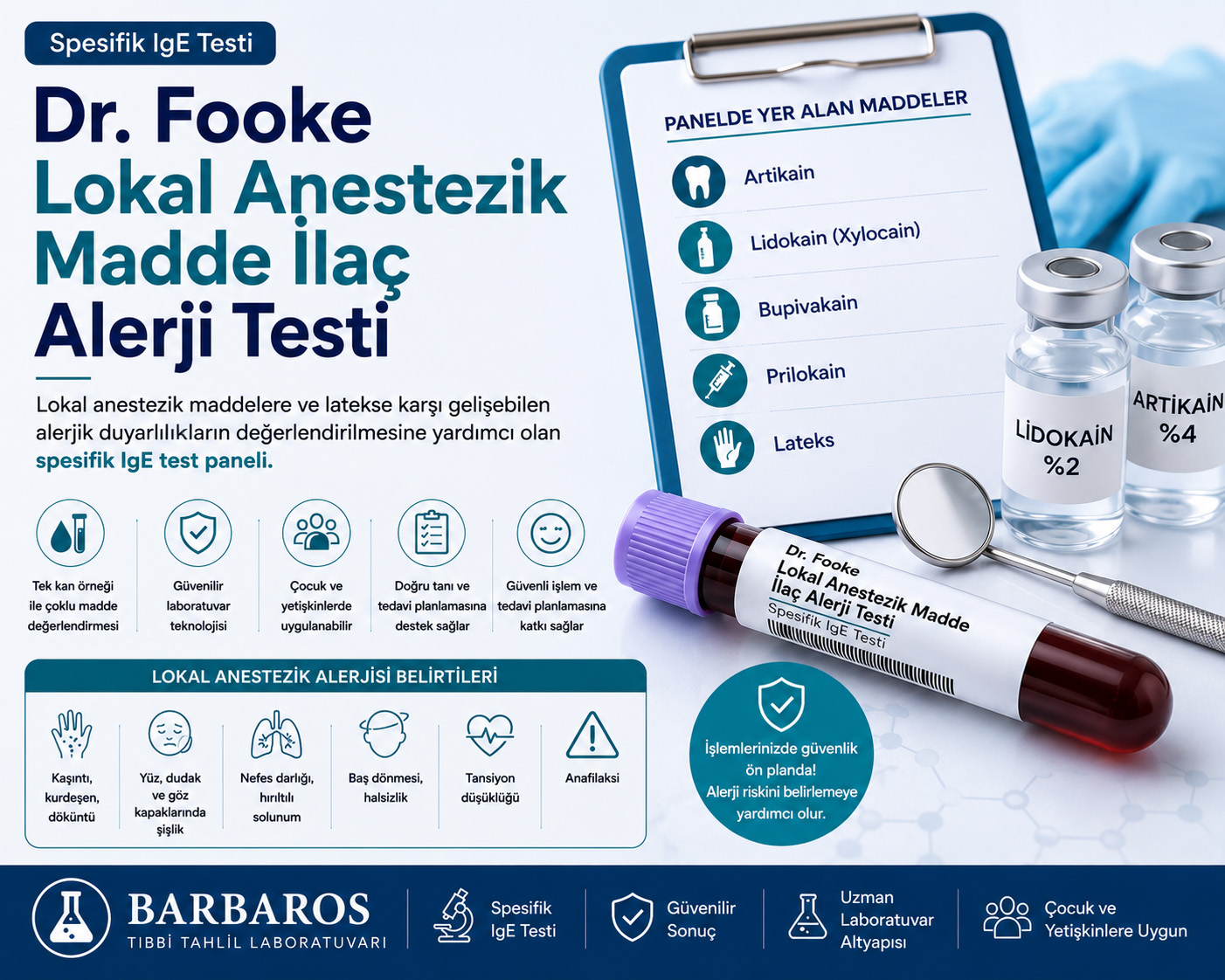 Dr. Fooke Lokal Anestezik Madde İlaç Alerji Testi